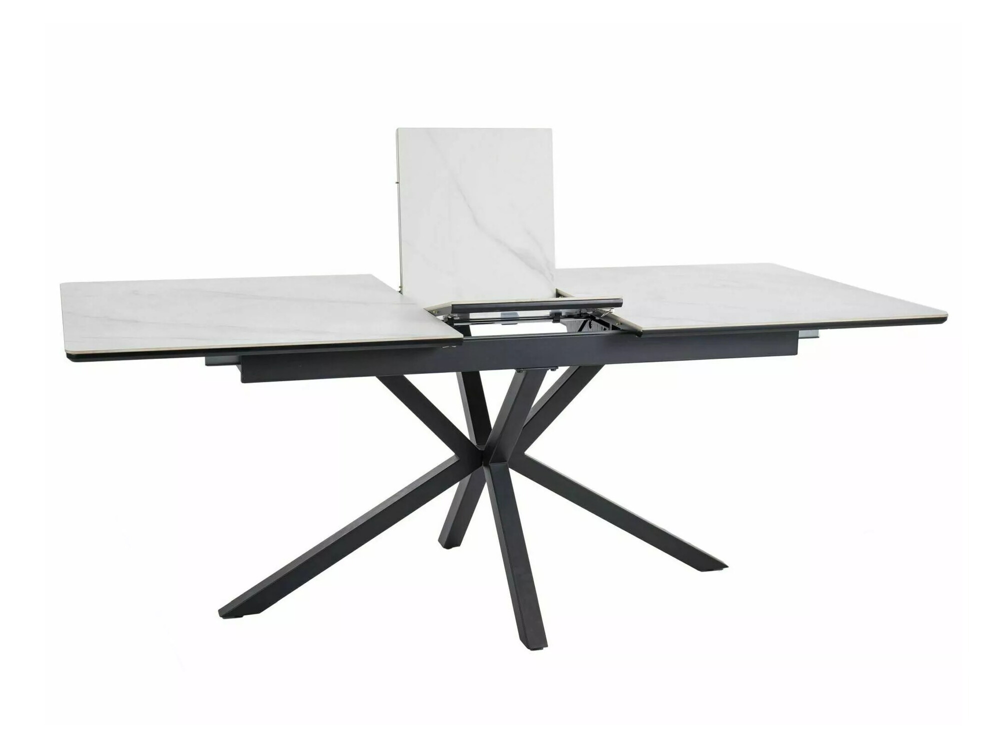 Tafel Detroit 374 (Wit marmer + Zwart)