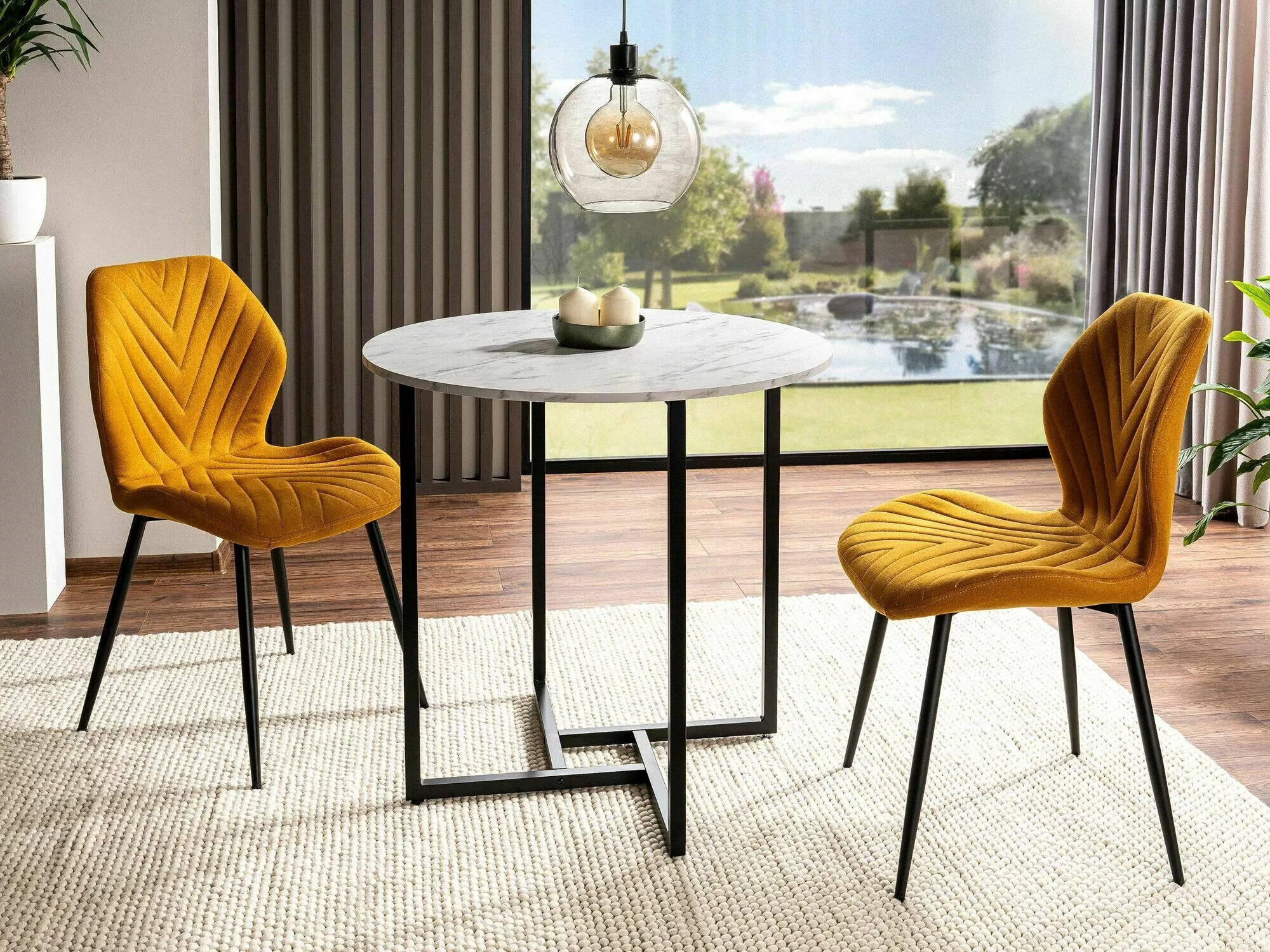 Tafel Detroit 386 (Wit marmer)