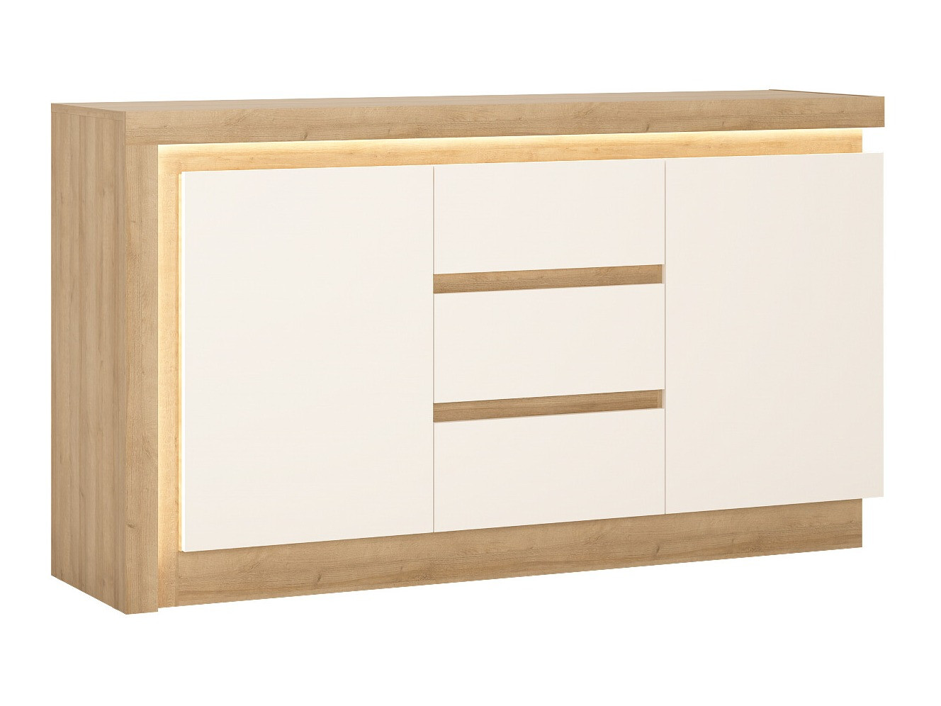 Ladekast Feldeli 103 (Wit + Eiken)