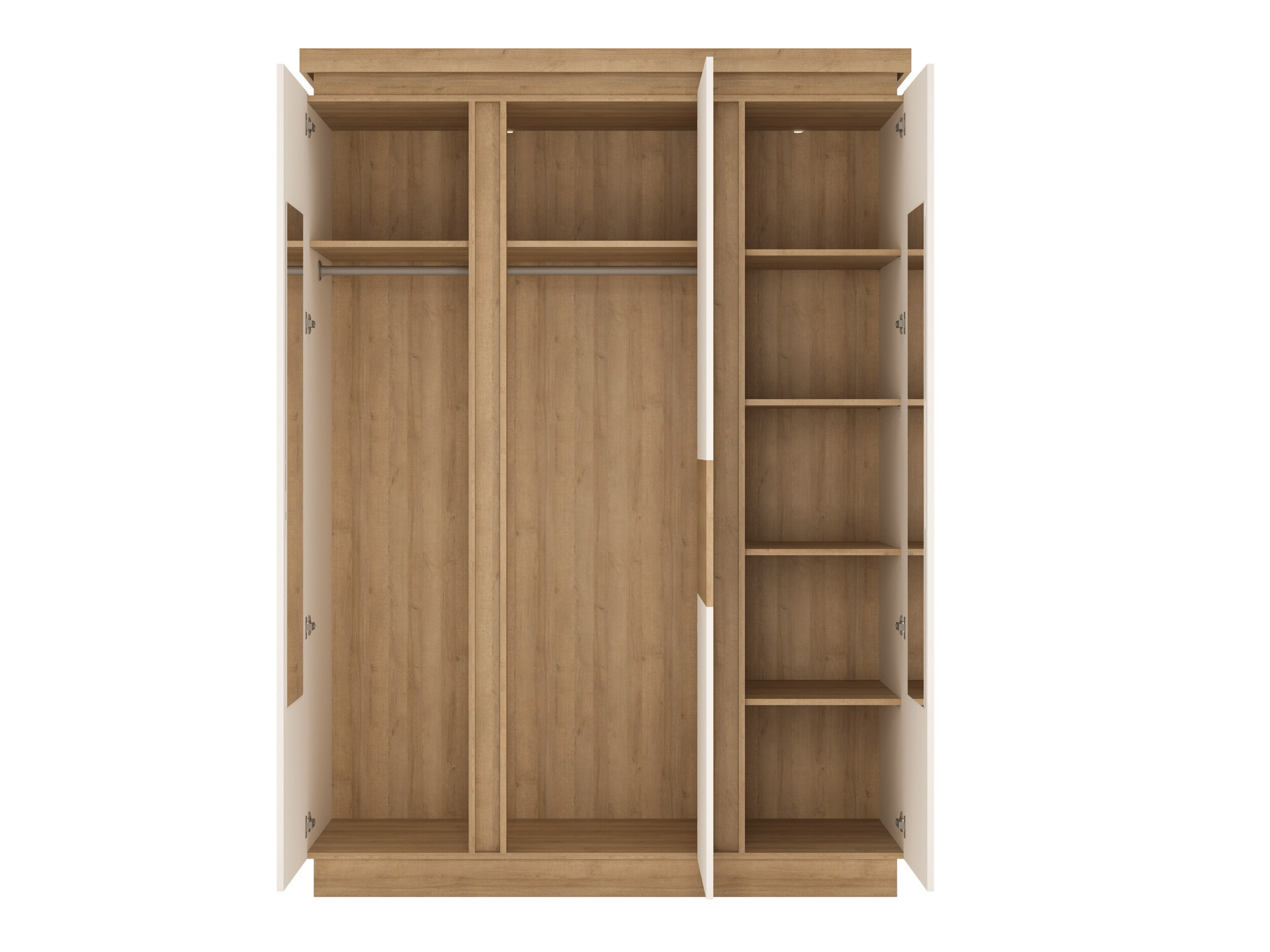 Kledingkast Feldeli 115 (Riviera eiken + Glanzend wit)