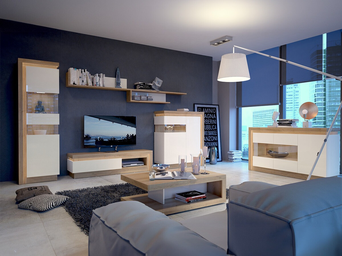 Salontafel Feldeli 105 (Riviera eiken + Wit)