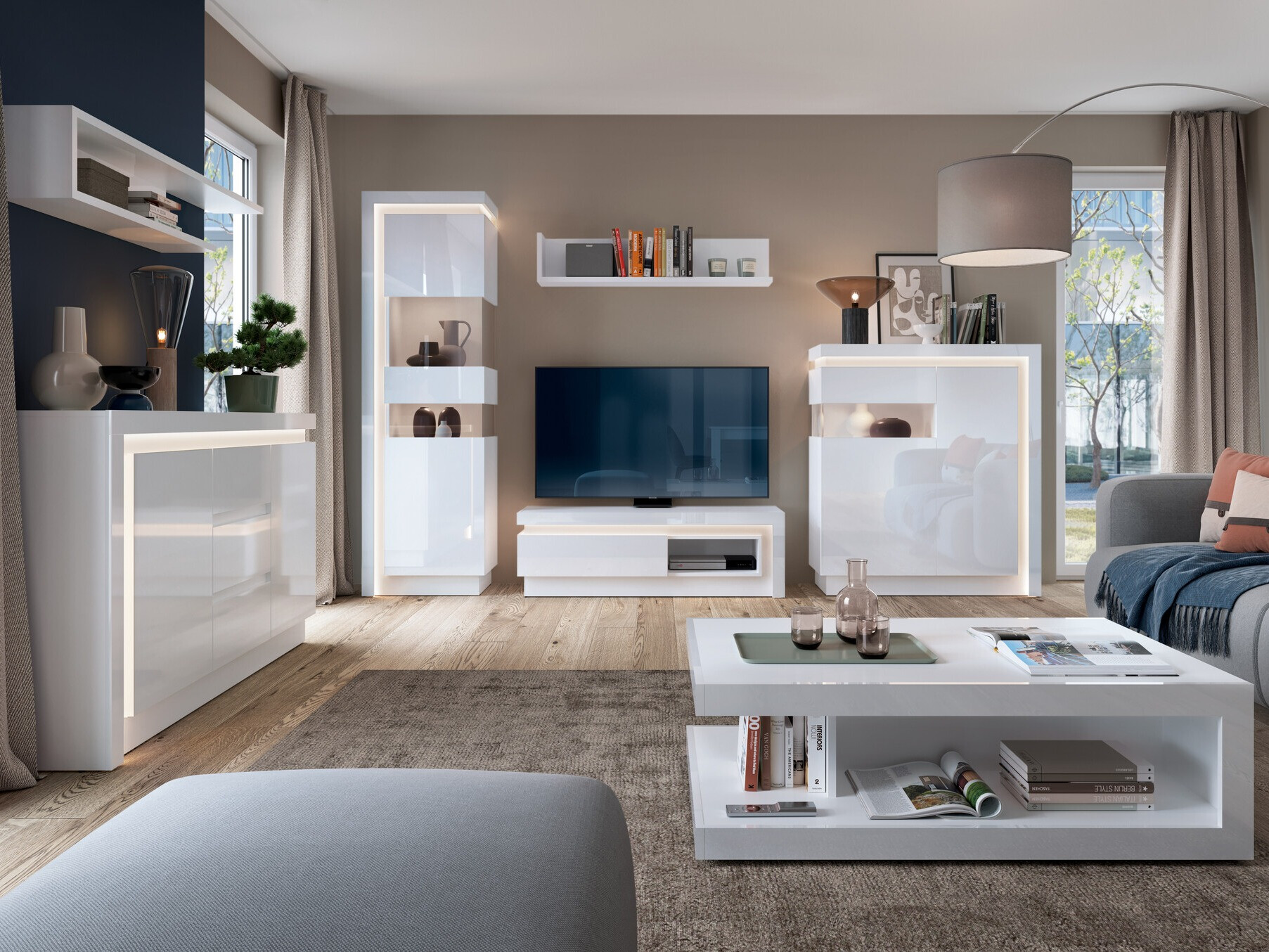 Wandplank Feldeli 107 (Wit + Glanzend wit)