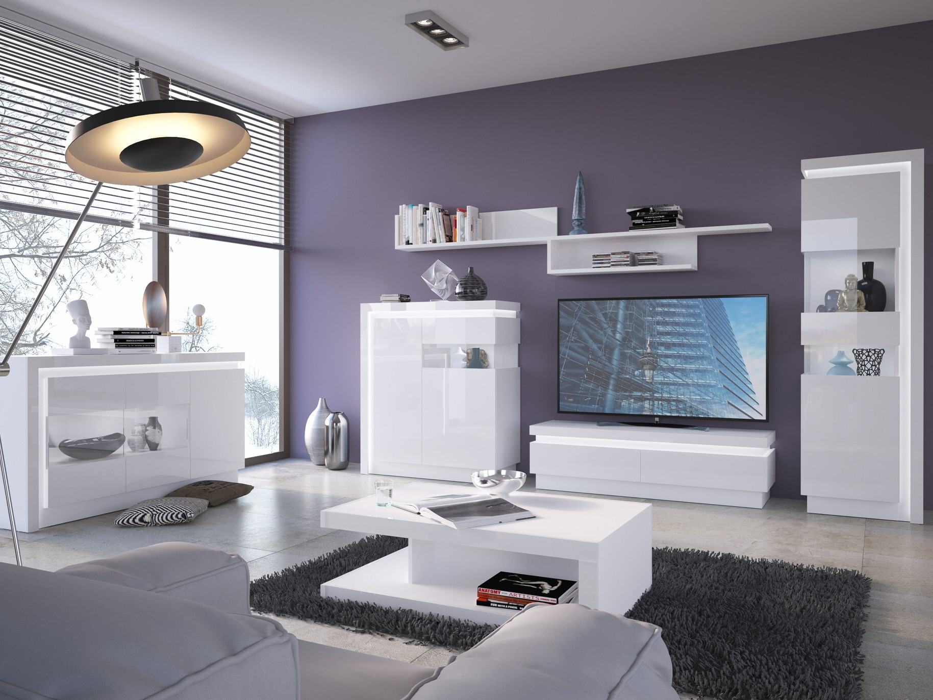 Wandplank Feldeli 107 (Wit + Glanzend wit)