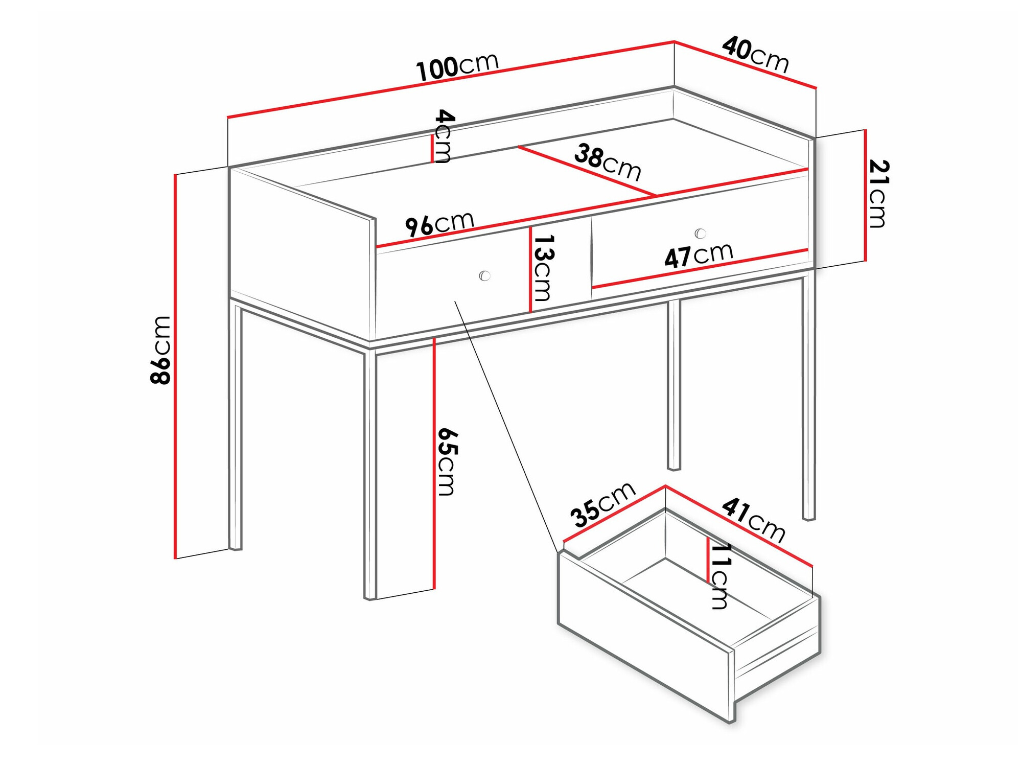 Wandtafel Comfivo Etmore 106 (Grijs)