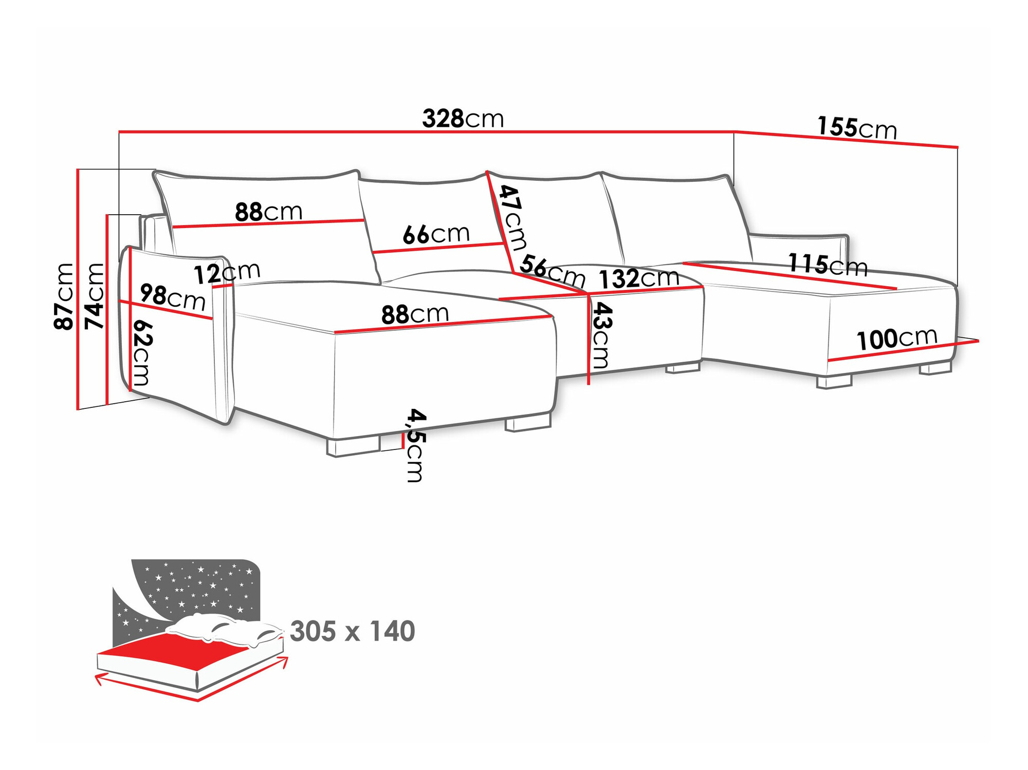 Hoekbank Columbus 218 (Soul 4)
