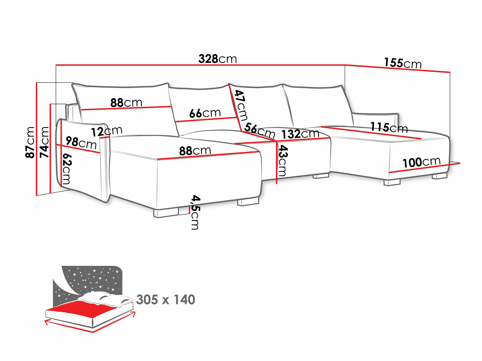 Hoekbank Columbus 218 (Soul 8)