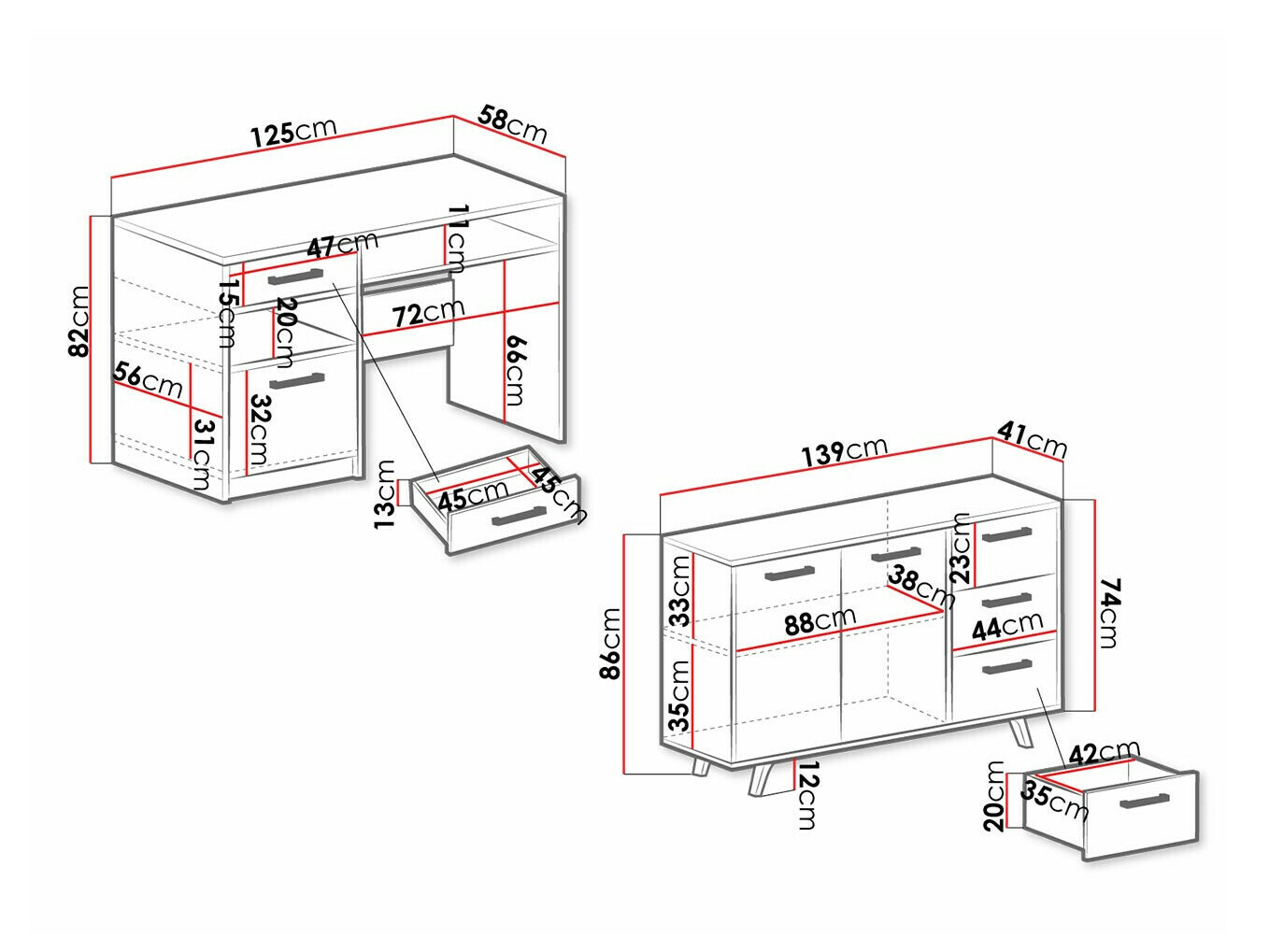 Meubelset Dortivu 149 (Blauw)