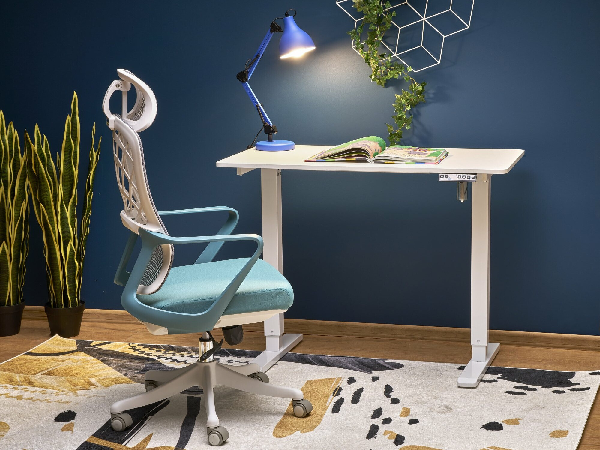 In hoogte verstelbaar bureau Houston 1704 (Wit)