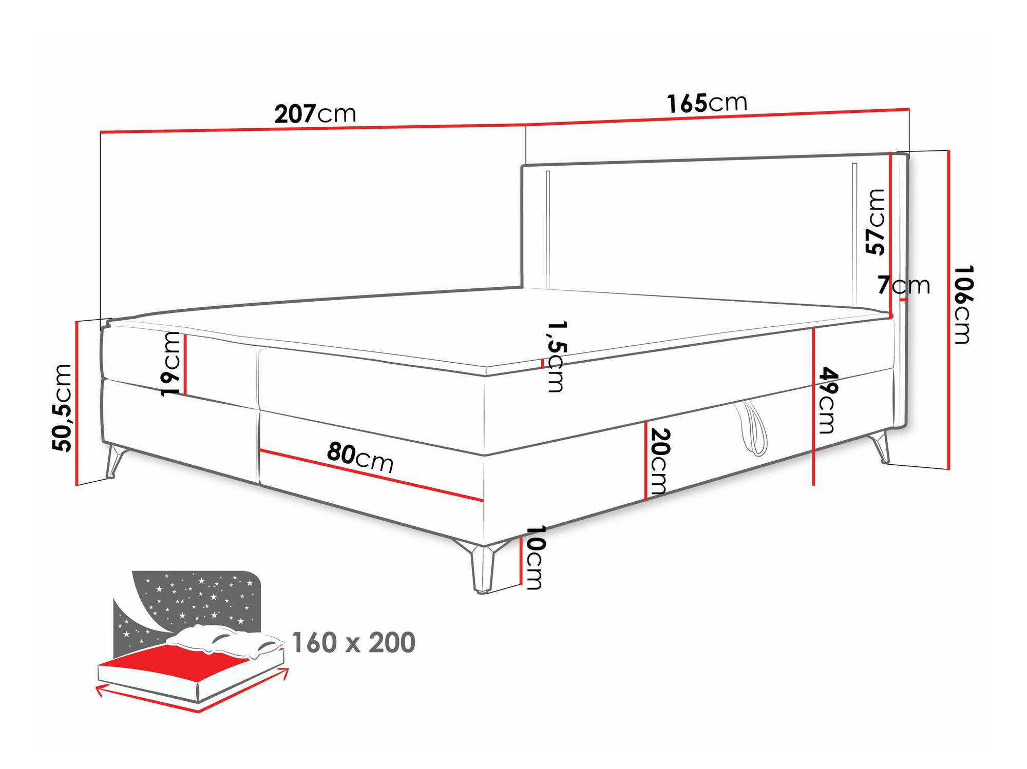 Boxspring Memphis 147 (Manila 09)