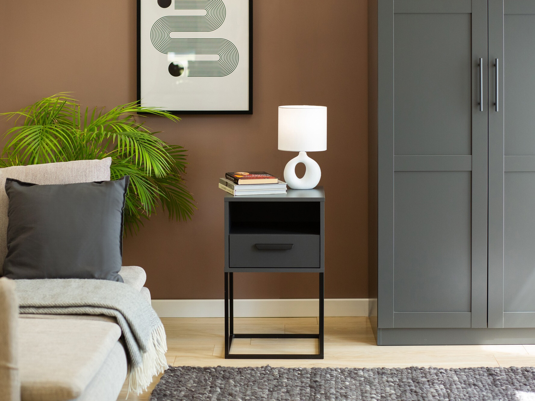 Nachtkastje Bristol 193 (Antraciet)