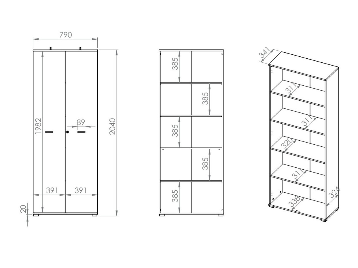Boekenkast Soremi 100