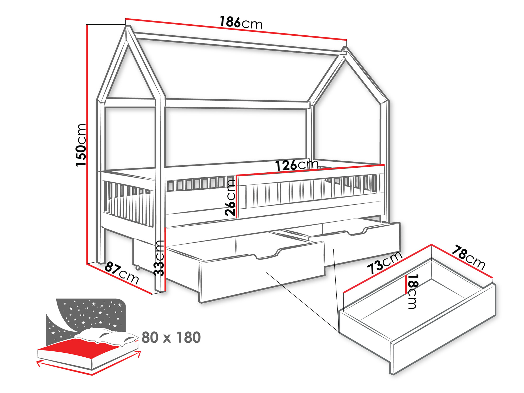 Bed Henderson 167 (Wit)