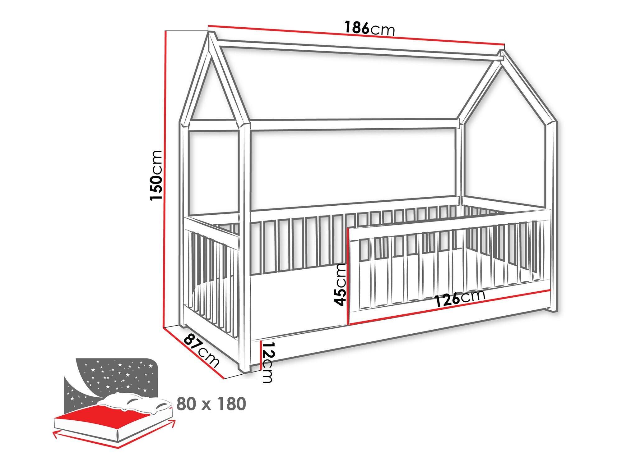 Bed Henderson 168 (Wit)