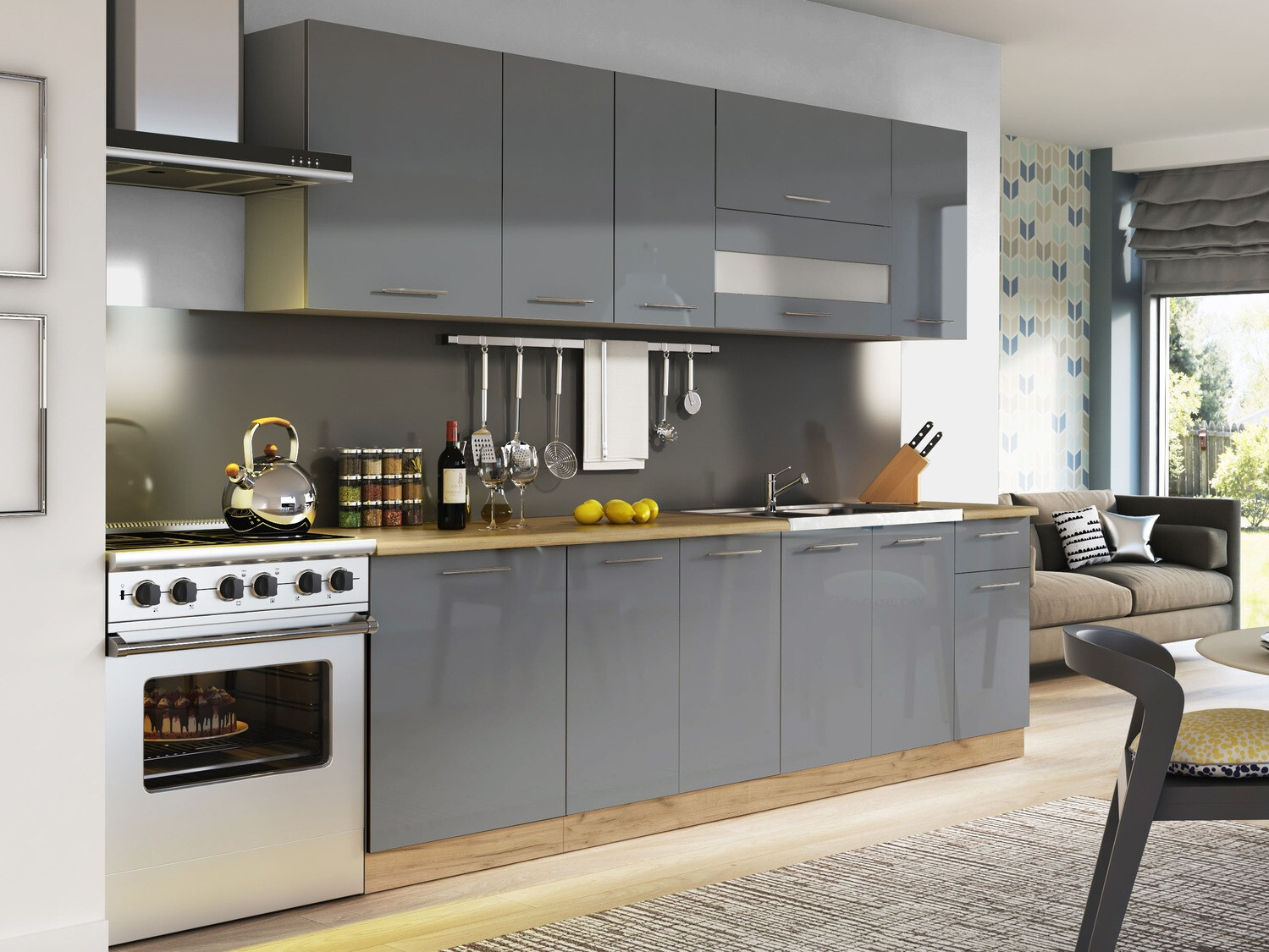 Modulaire wandkast Glossy Grey 101