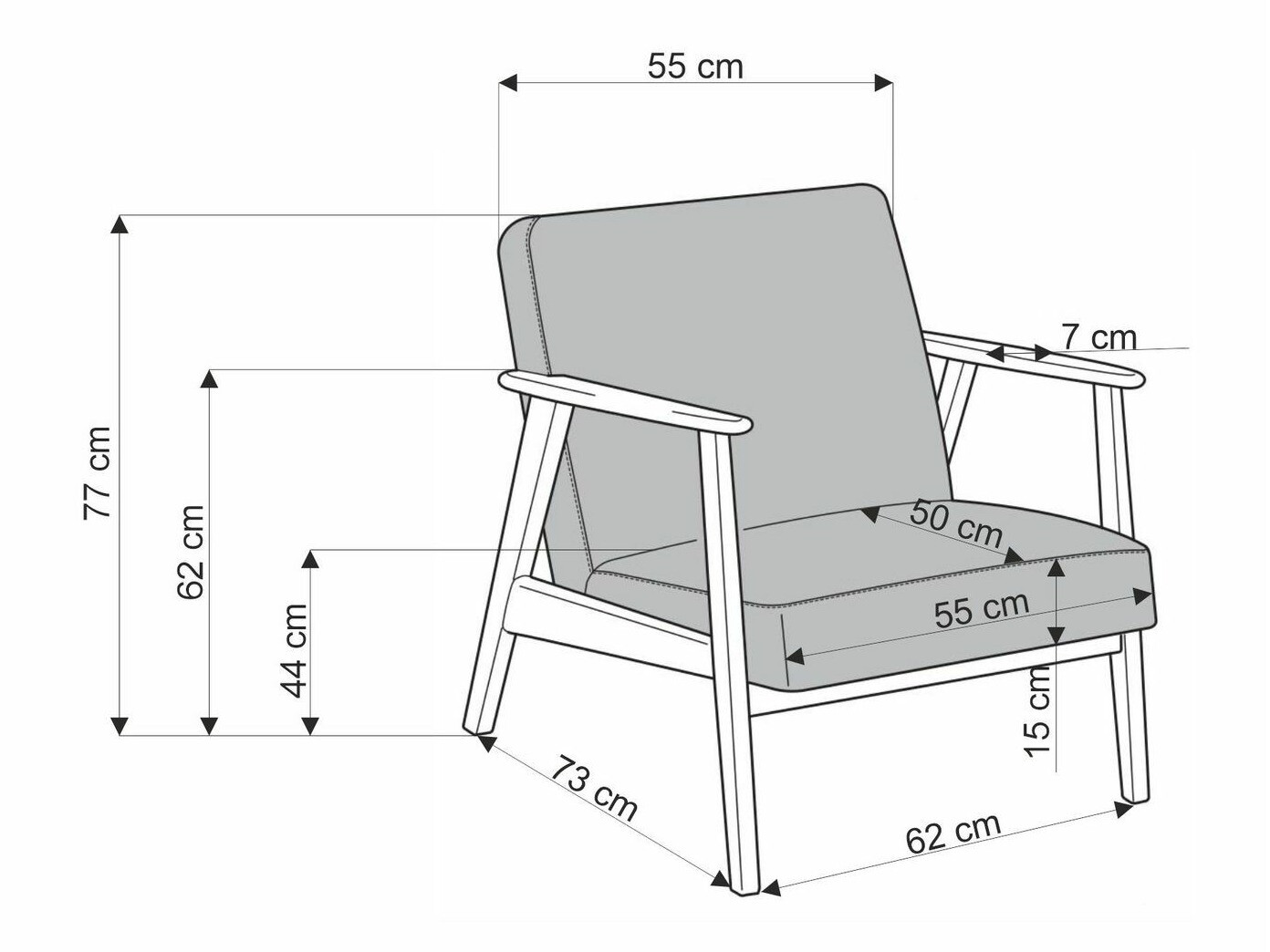 Fauteuil Houston 2116 (Beige + Notenhout)