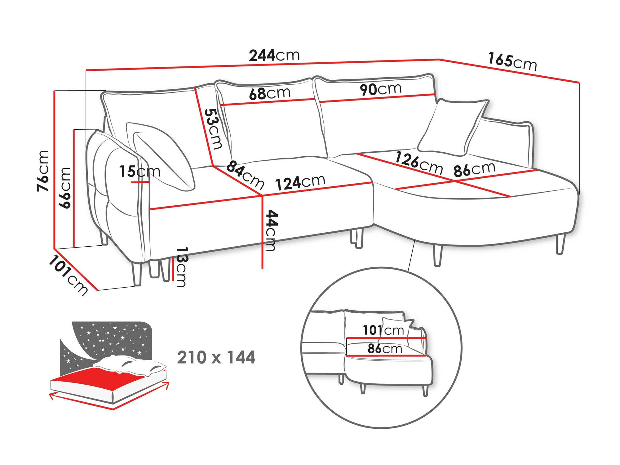 Hoekbank TrendyNest 101 (Onega 07)
