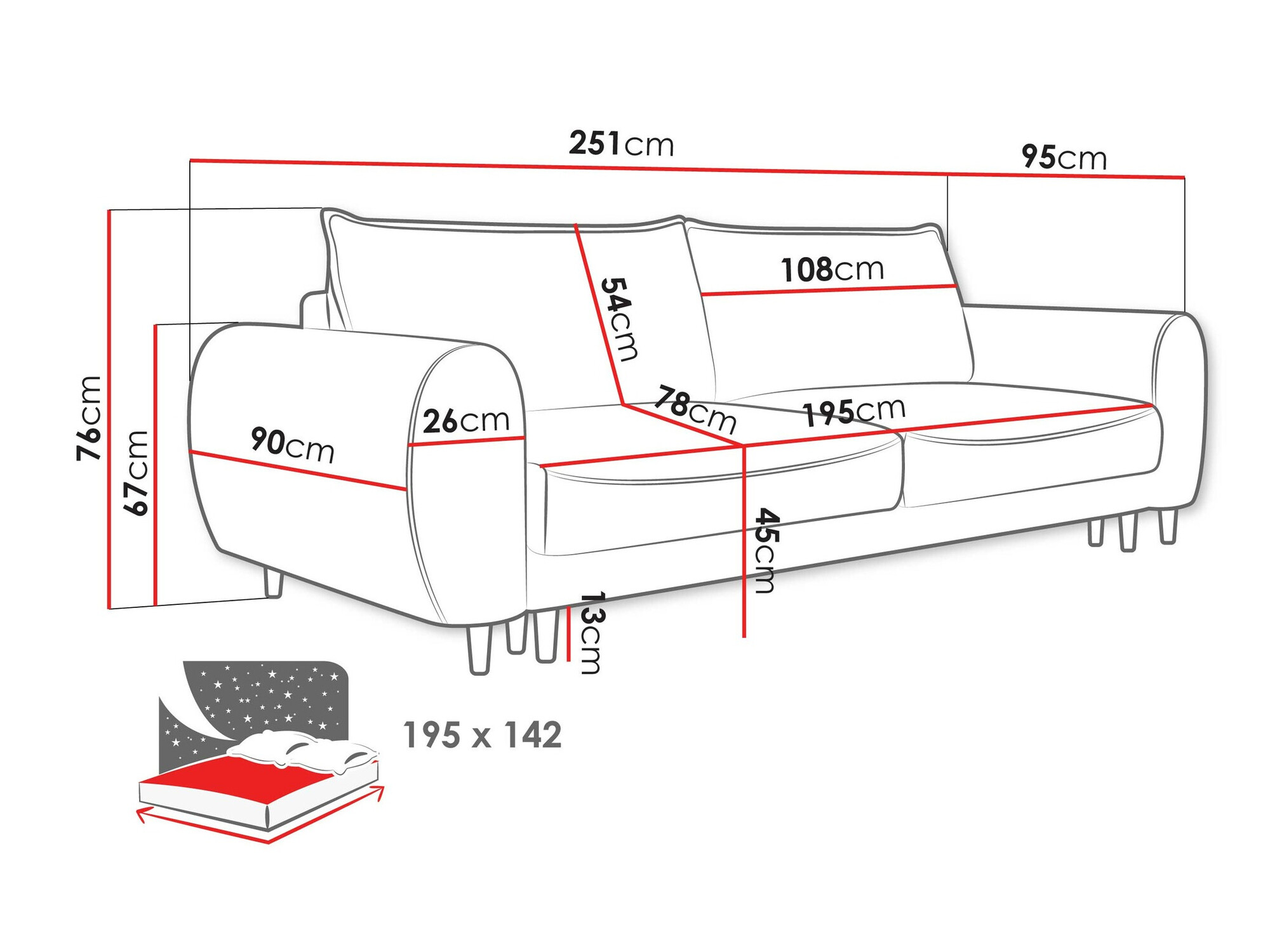 Slaapbank TrendyNest Cervalis (Onega 11)