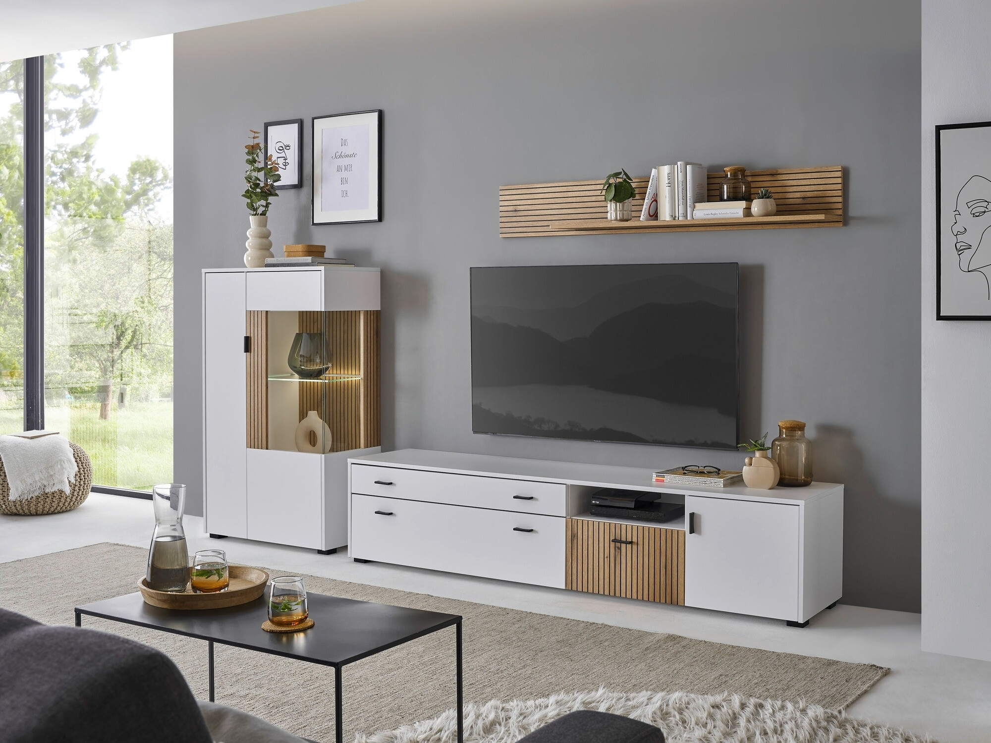 Dressoir Belmelu 102 (Wit + Eiken)