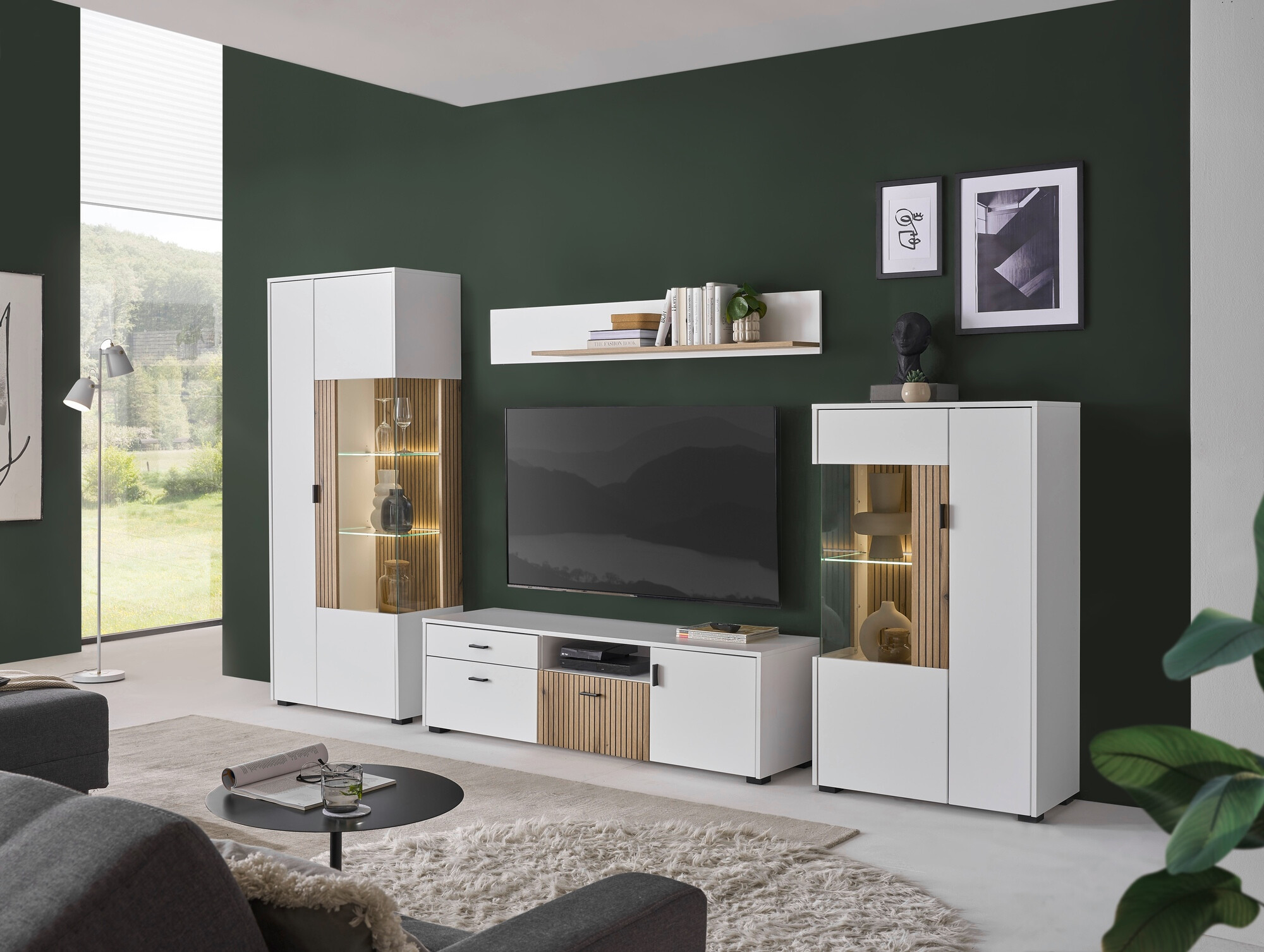 Dressoir Belmelu 102 (Wit + Eiken)