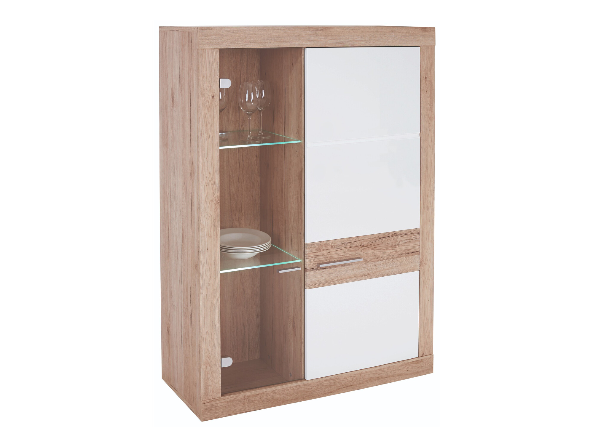 Dressoir Romfera 108 (Wit + San Remo eik)