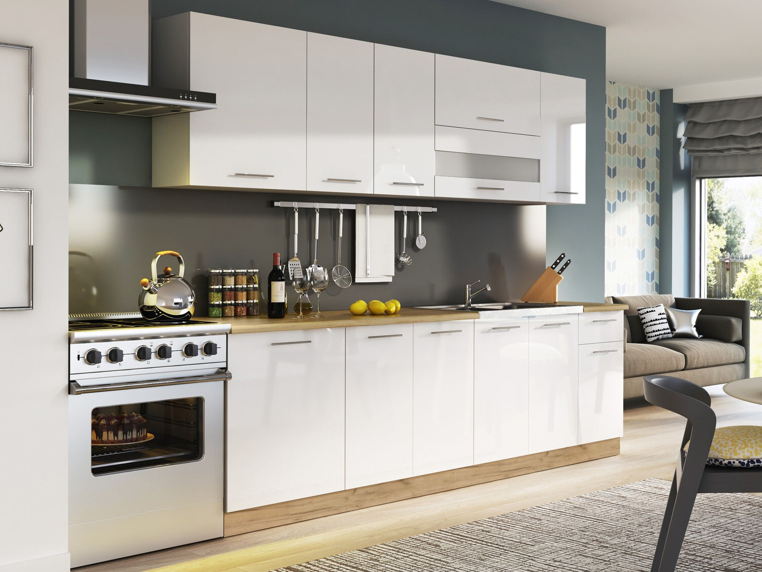 Modulaire kast met deuren Tiffa White 144