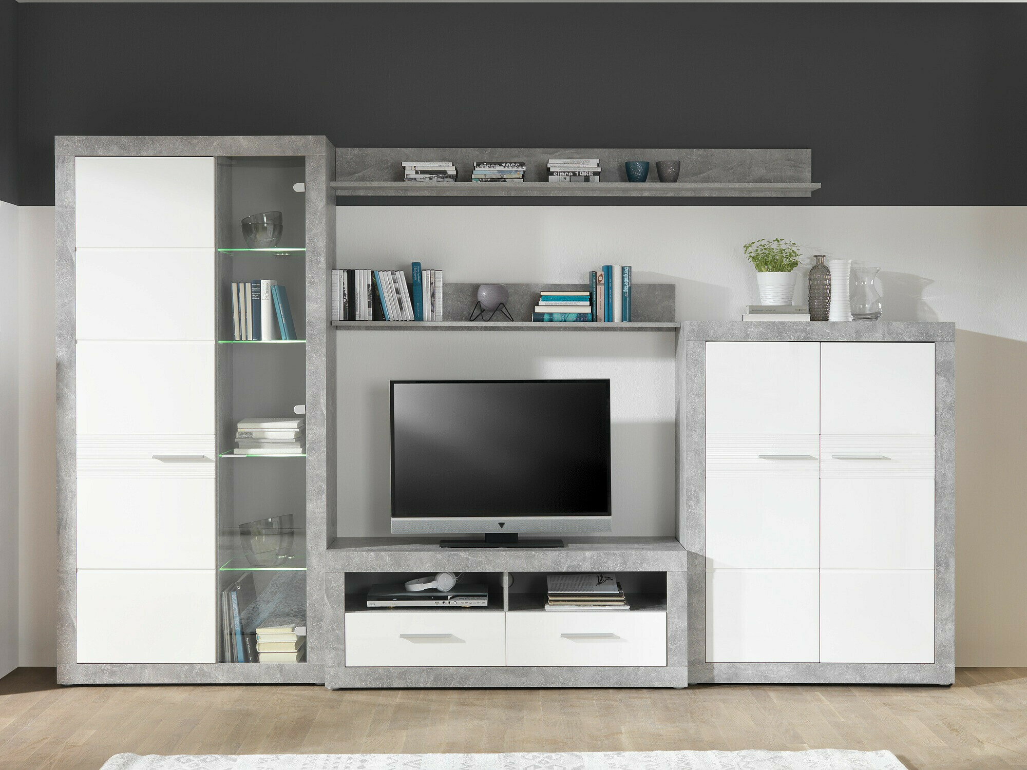 Boekenkast Romfera 107 (Wit + Grijs)