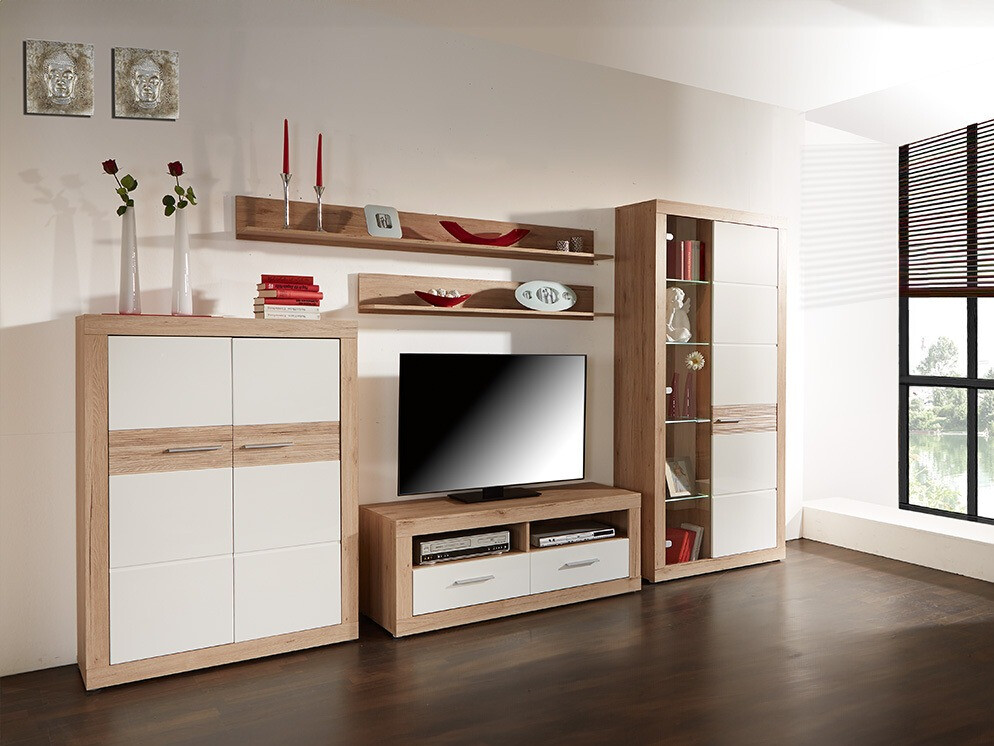 Dressoir Romfera 104 (Wit + San Remo eik)