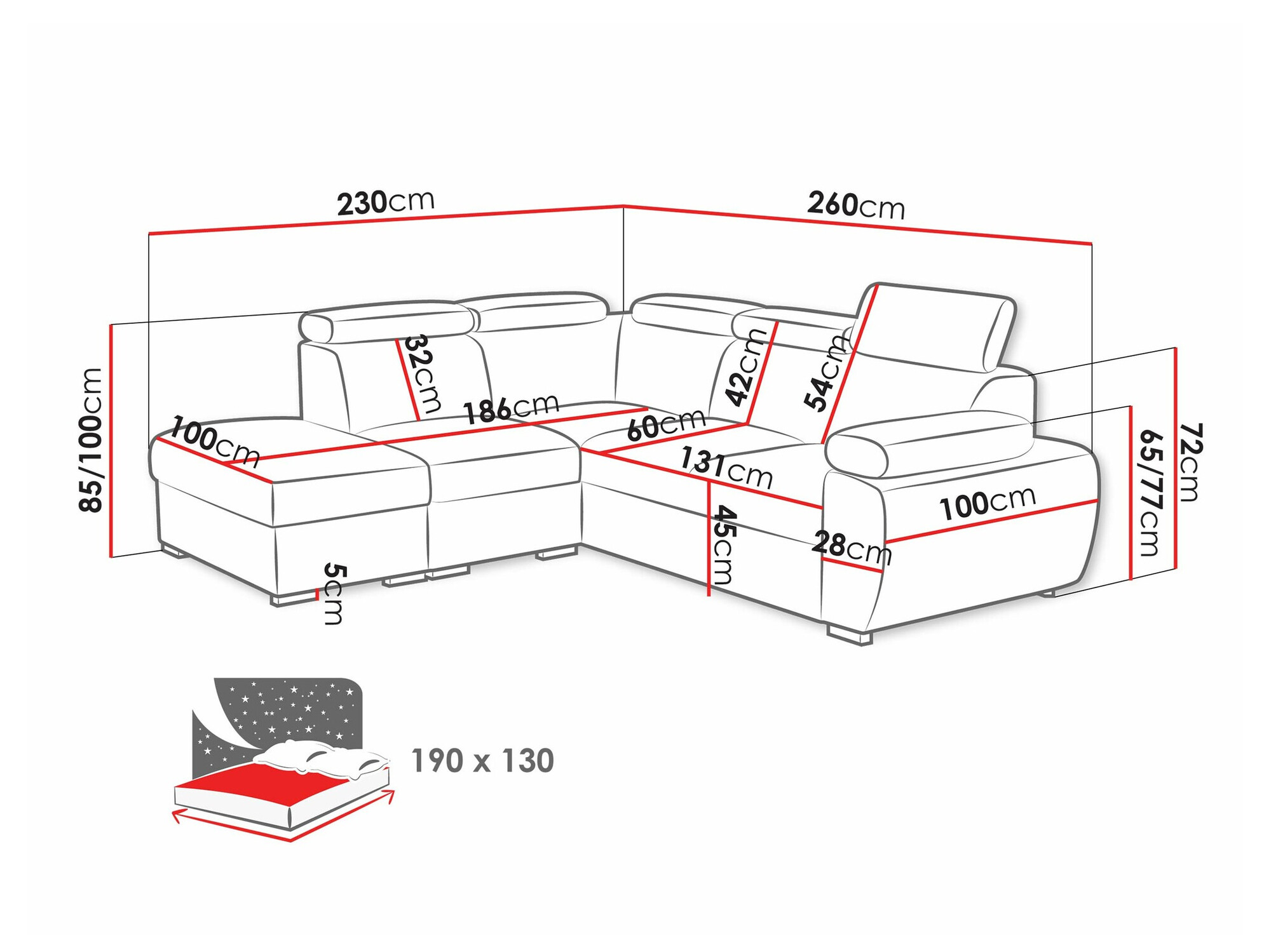 Hoekbank Columbus 228 (Aragon 03)