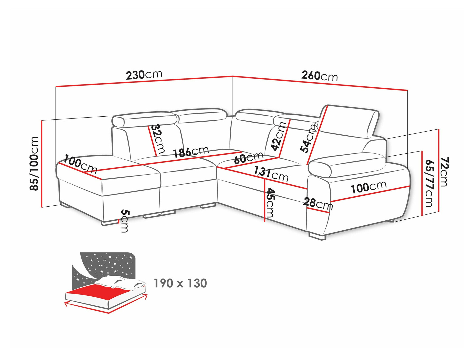 Hoekbank Columbus 228 (Kronos 22)