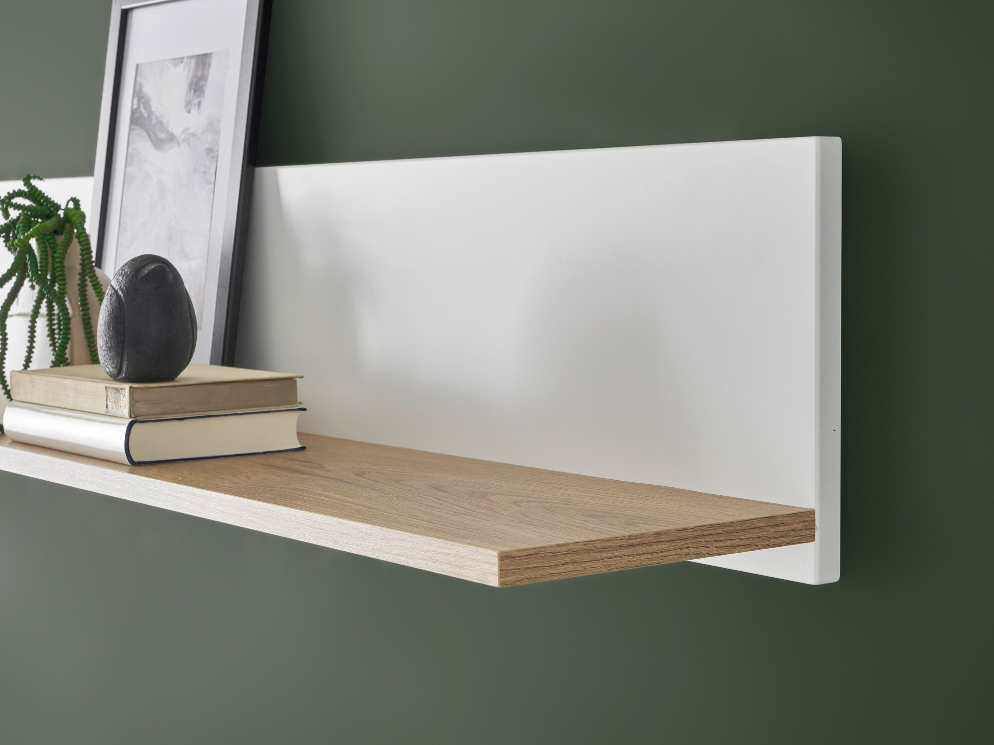 Wandplank Belmelu 112 (Wit + Eiken)