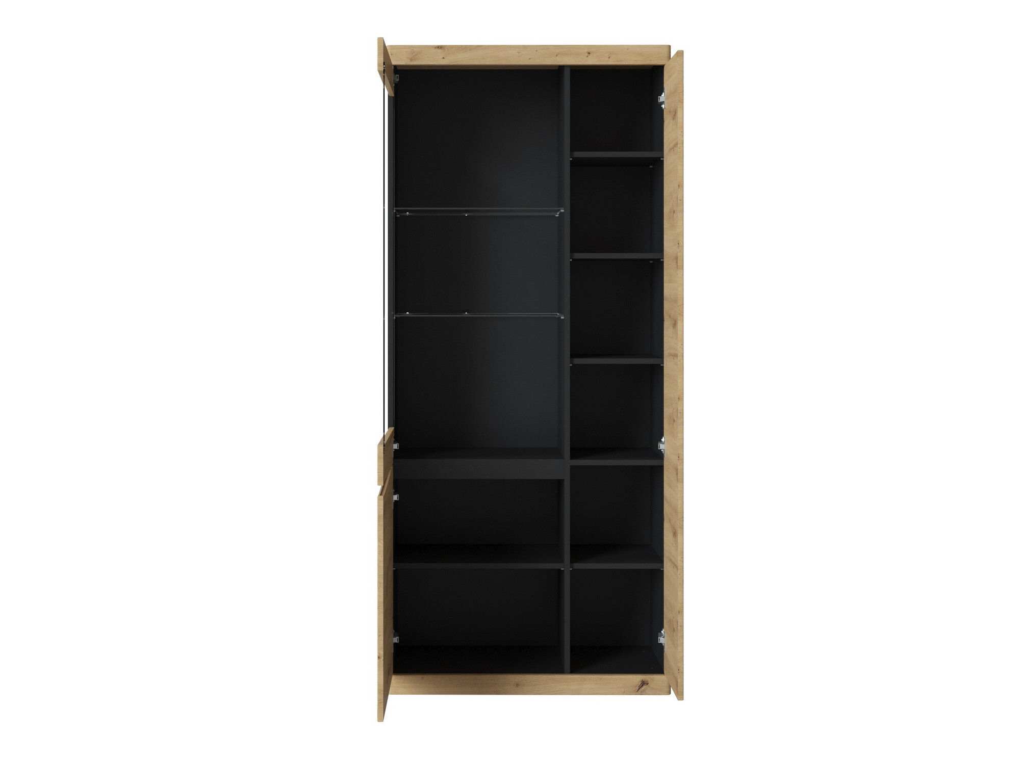 Boekenkast Venlori 128 (Antraciet + Artisan eiken)