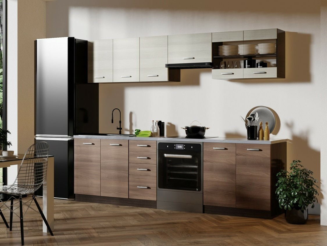 Keukenset Houston 1138 (Donkere eik + Licht eiken)