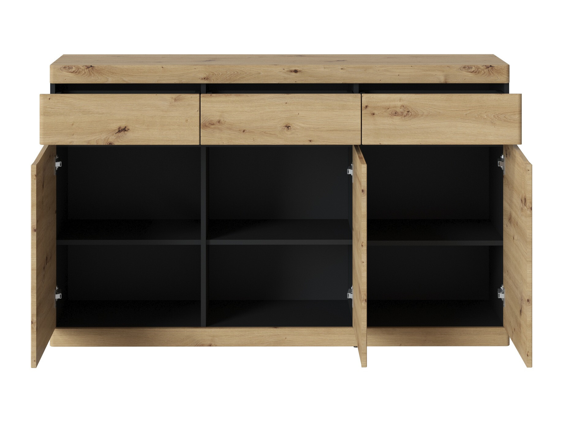 Ladekast Venlori 123 (Antraciet + Artisan eiken)