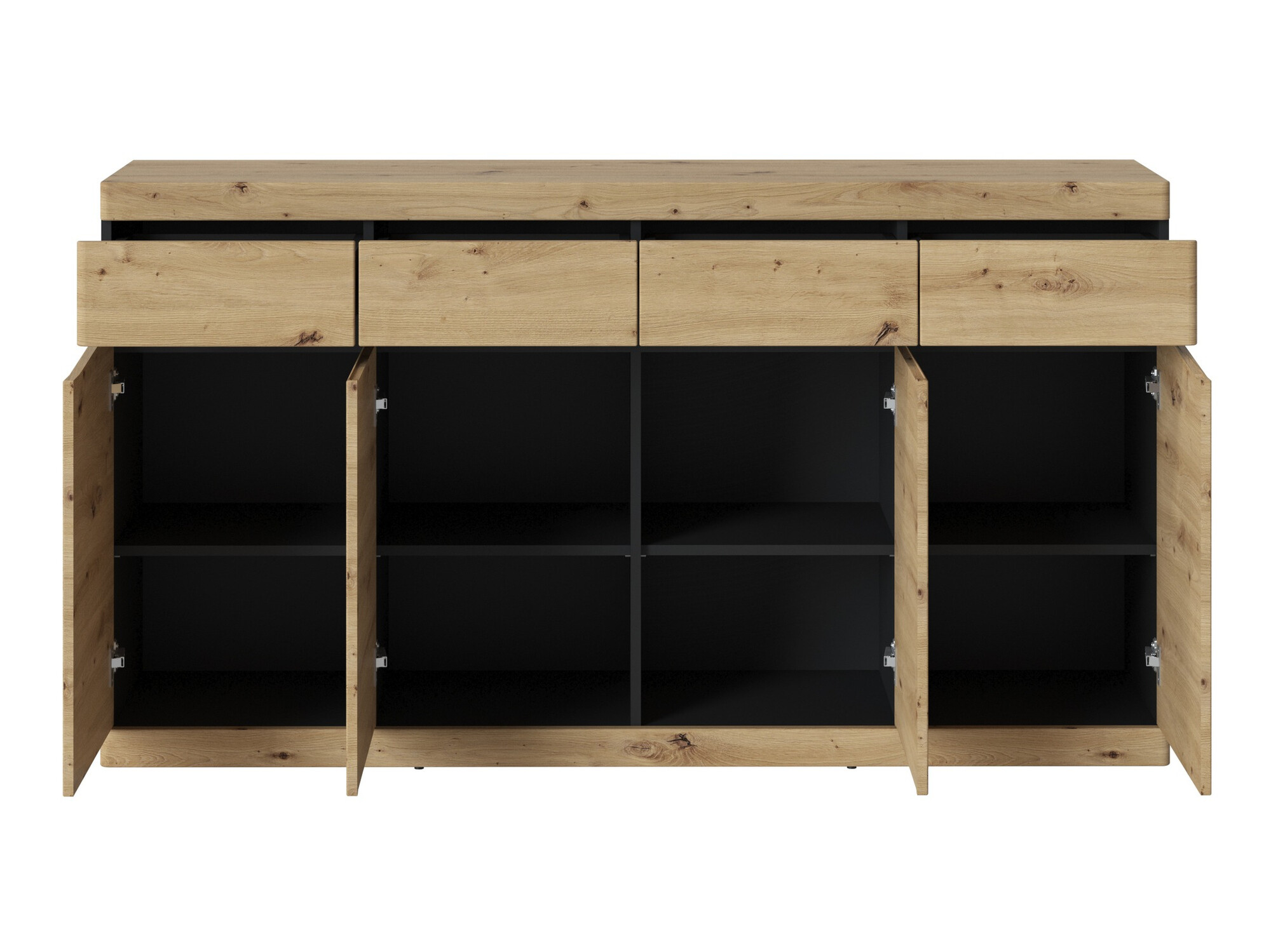 Ladekast Venlori 124 (Antraciet + Artisan eiken)