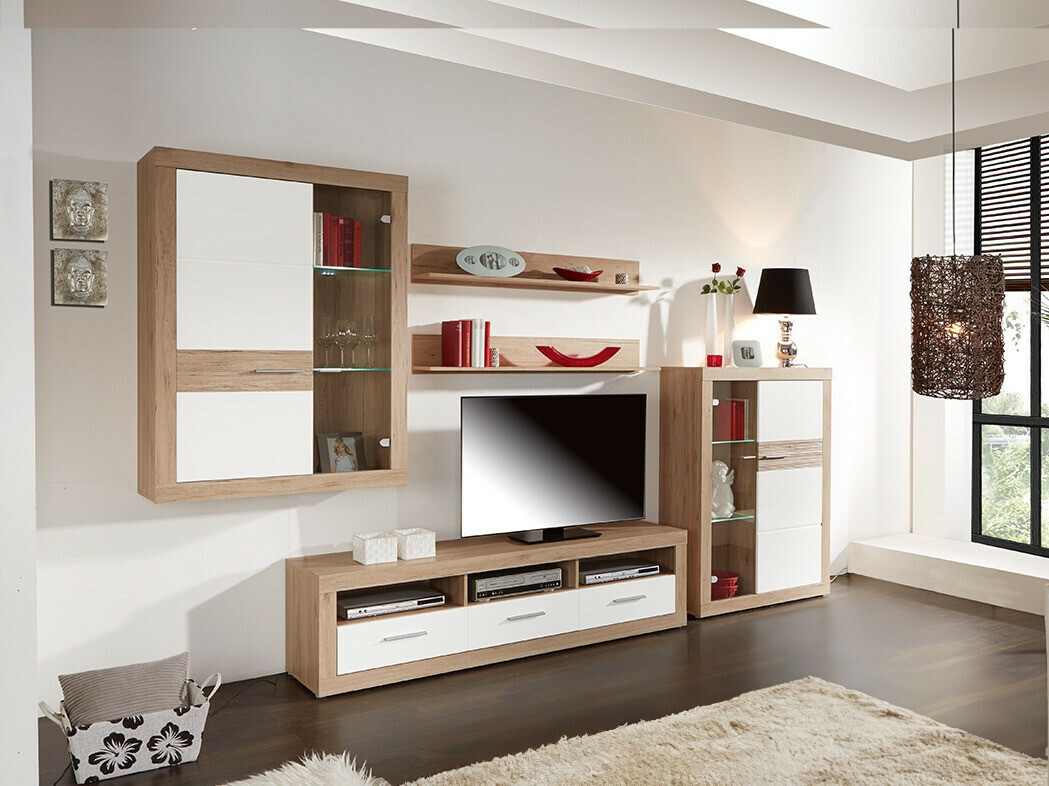 Woonkamerset Romfera 116 (San Remo eik + Wit)