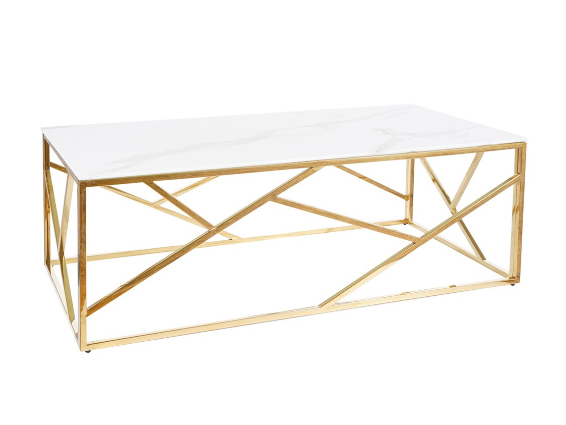 Salontafel Detroit 457 (Gouden + Wit marmer)