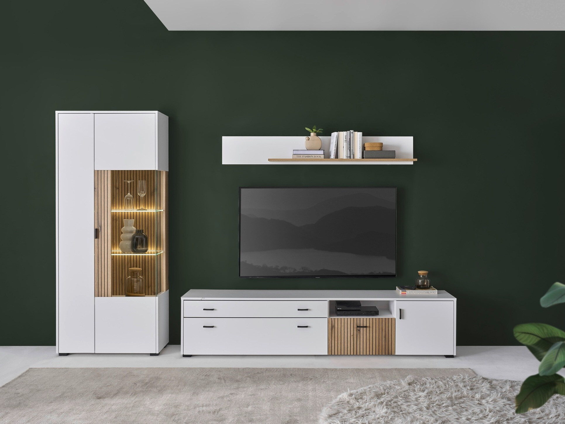 Woonkamerset Belmelu 124 (Wit + Eiken)