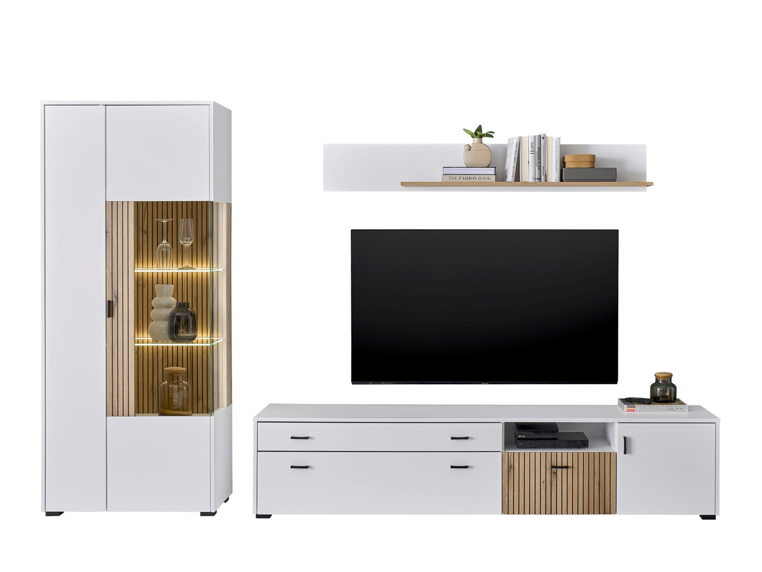 Woonkamerset Belmelu 124 (Wit + Eiken)