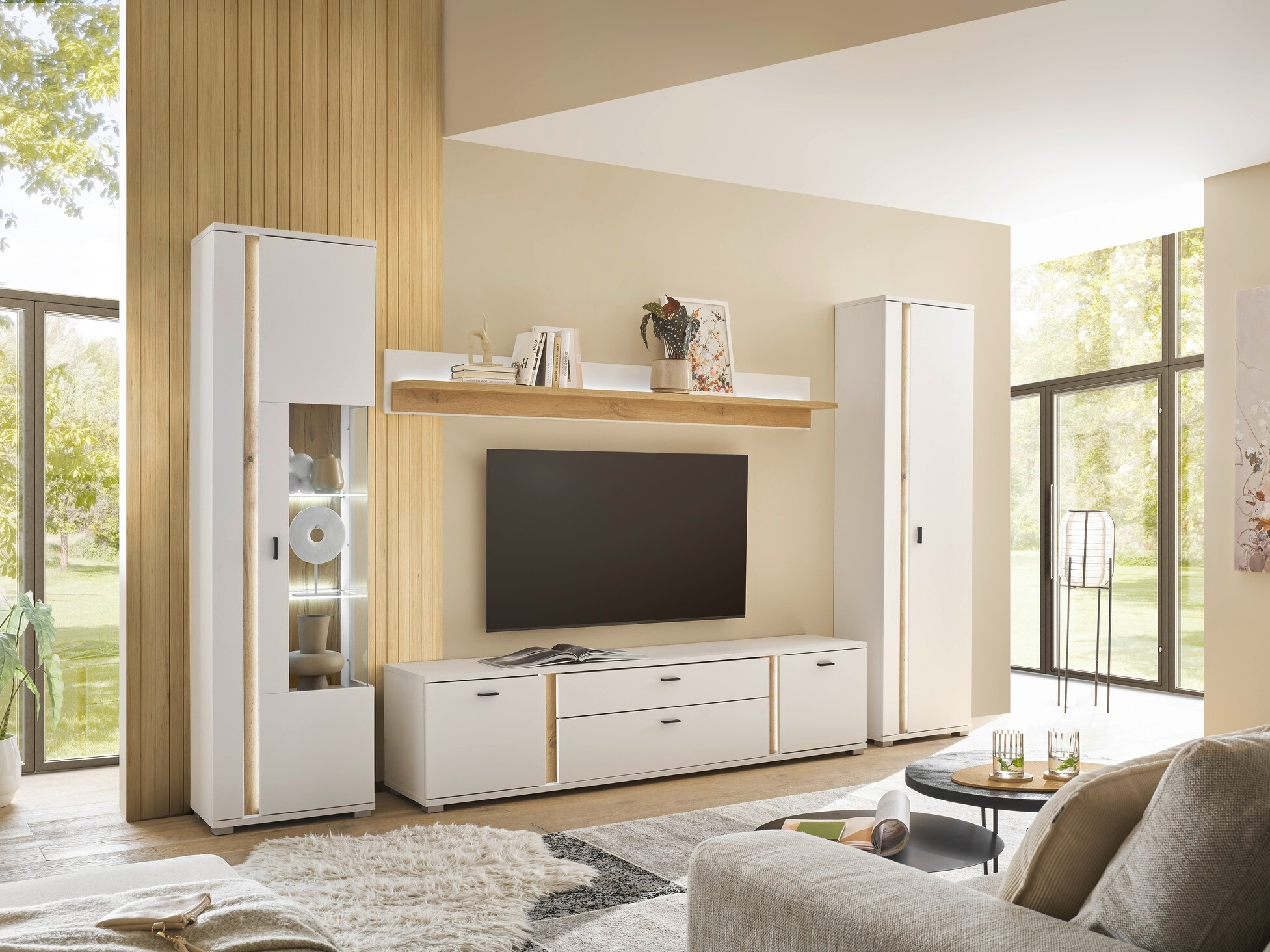 Boekenkast Avimavi 100 (Wit + Wotan eik)