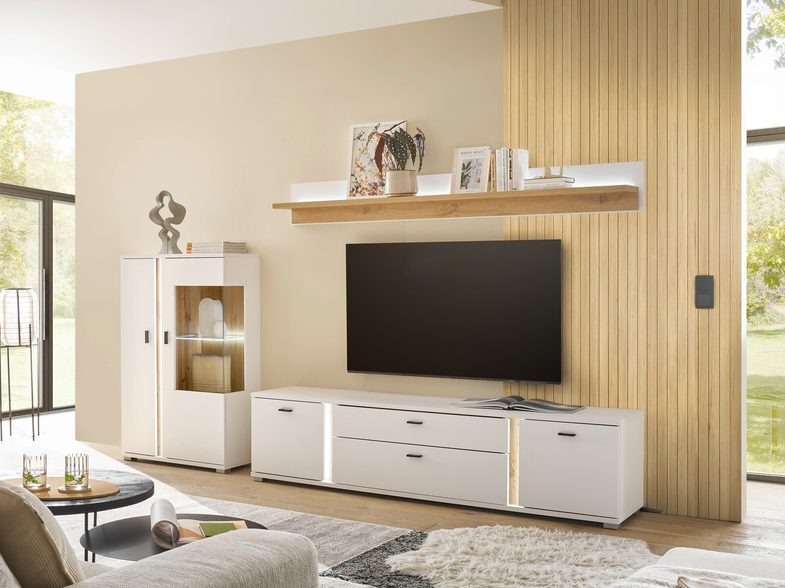 Dressoir Avimavi 102 (Wit + Wotan eik)