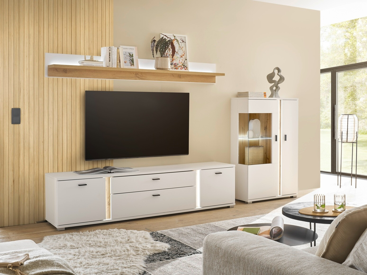 Dressoir Avimavi 102 (Wit + Wotan eik)