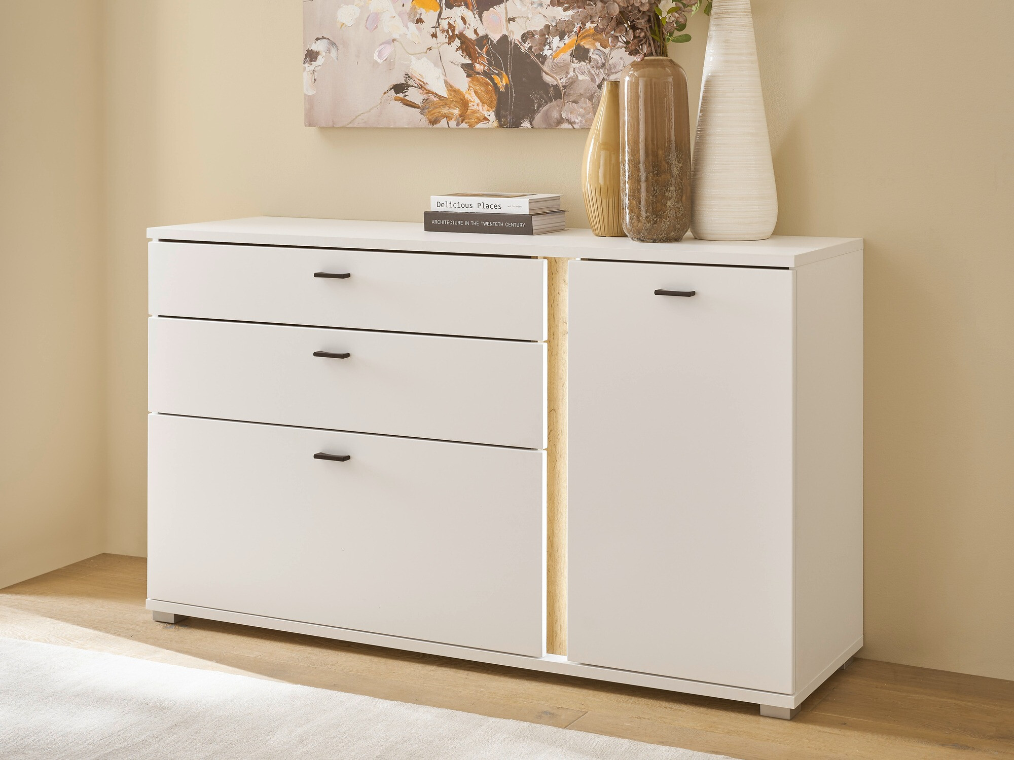 Ladekast Avimavi 106 (Wit + Wotan eik)