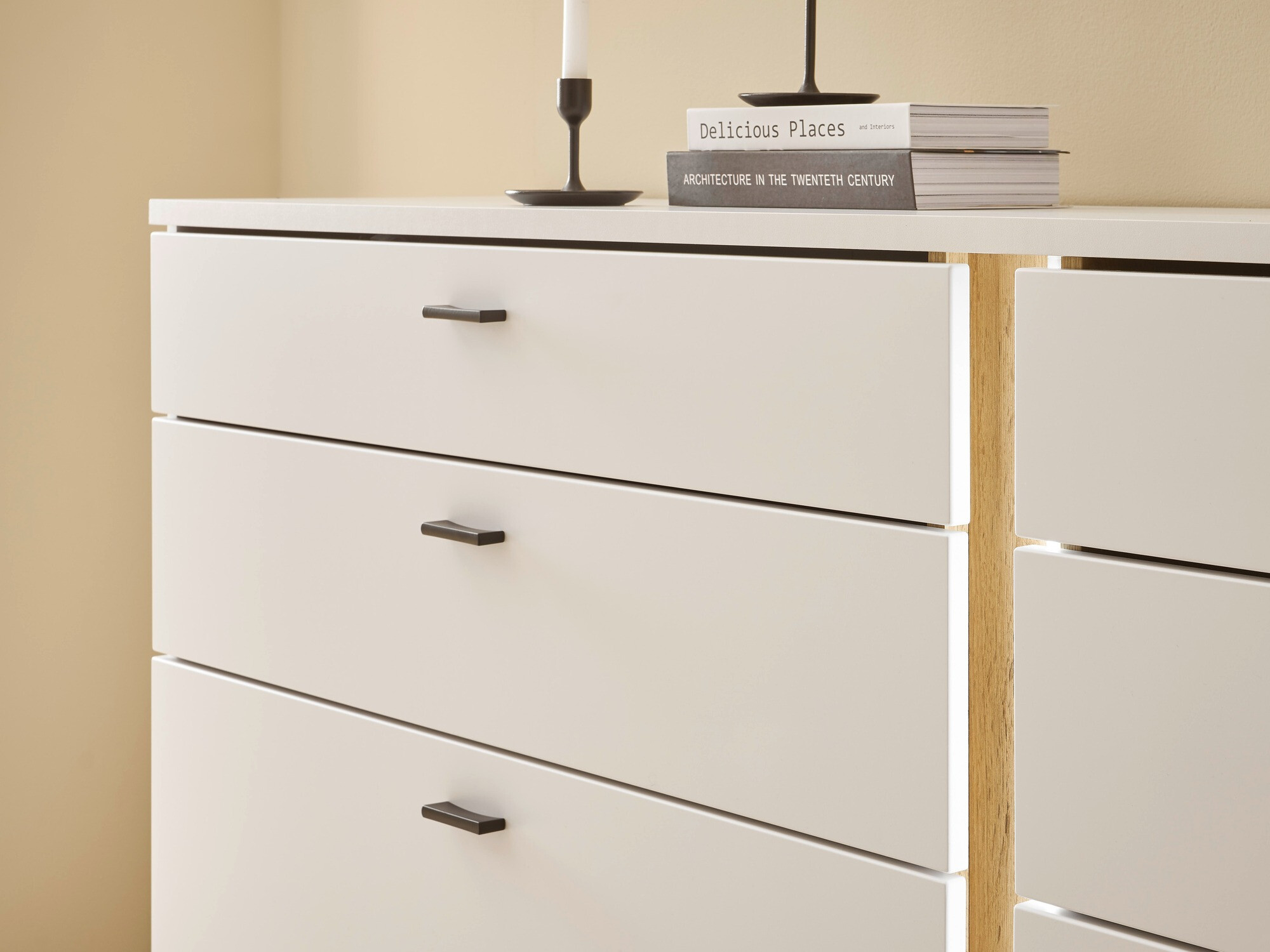 Ladekast Avimavi 107 (Wit + Wotan eik)