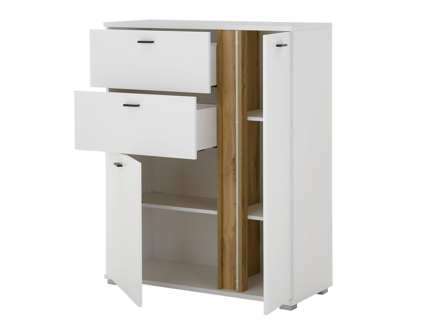 Ladekast Avimavi 108 (Wit + Wotan eik)