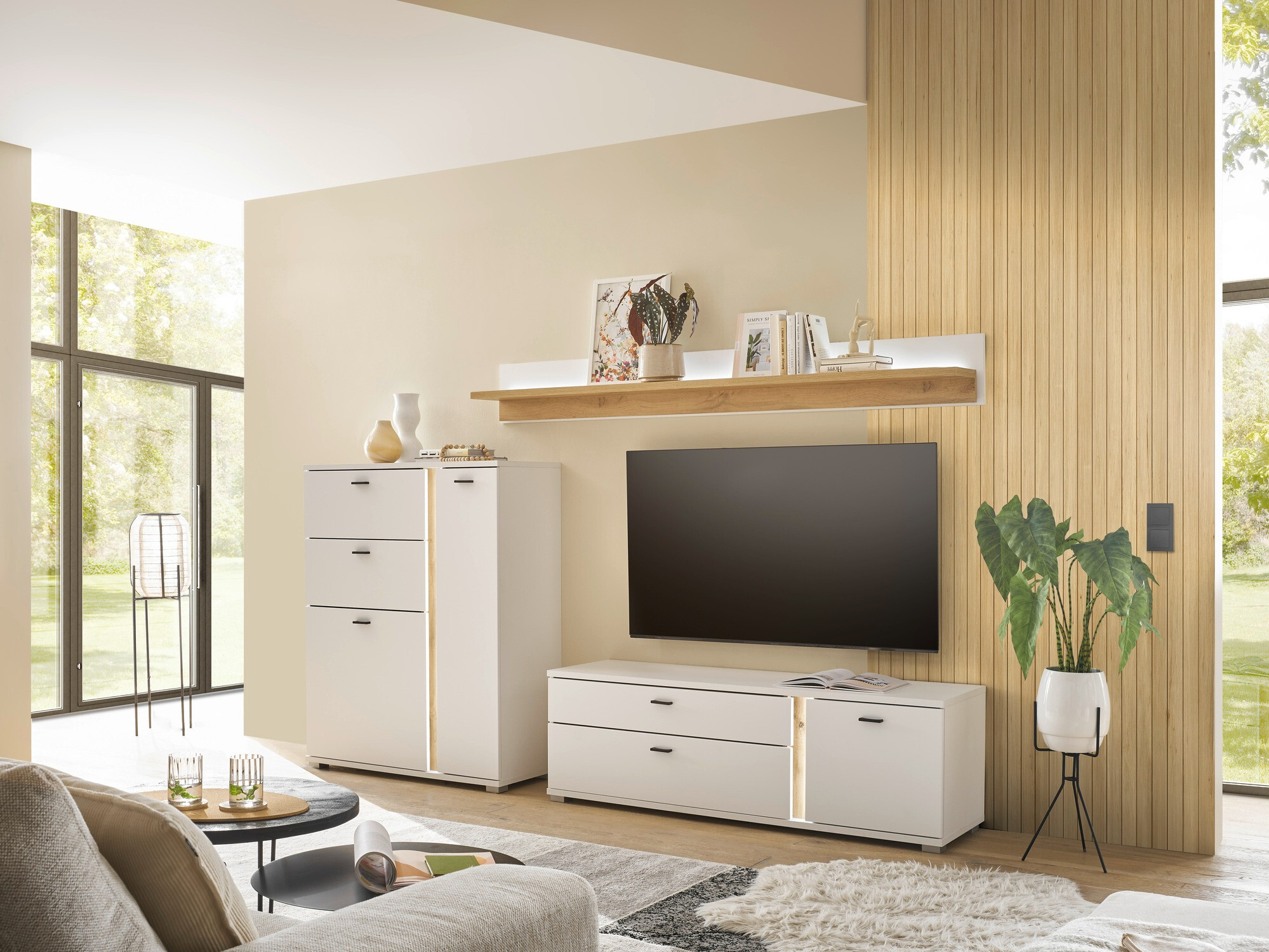 Ladekast Avimavi 108 (Wit + Wotan eik)