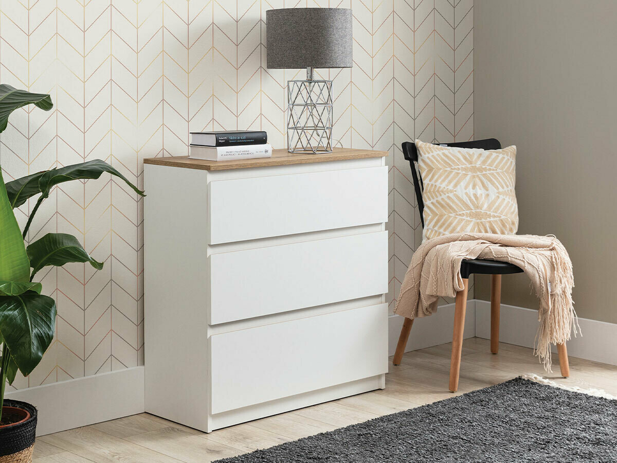 Ladekast Catelbi 101 (Wit + Eiken)