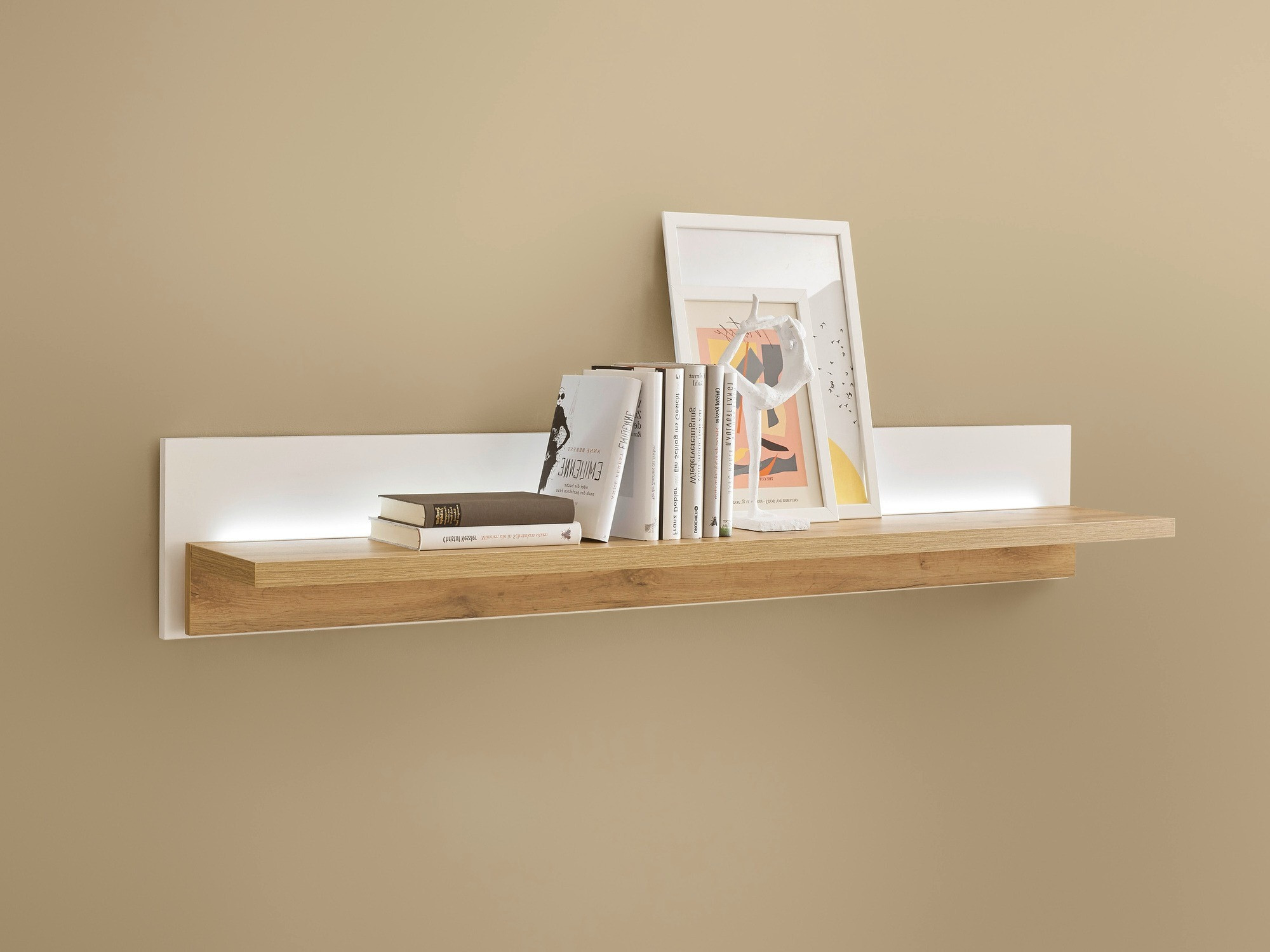 Wandplank Avimavi 110 (Wit + Wotan eik)