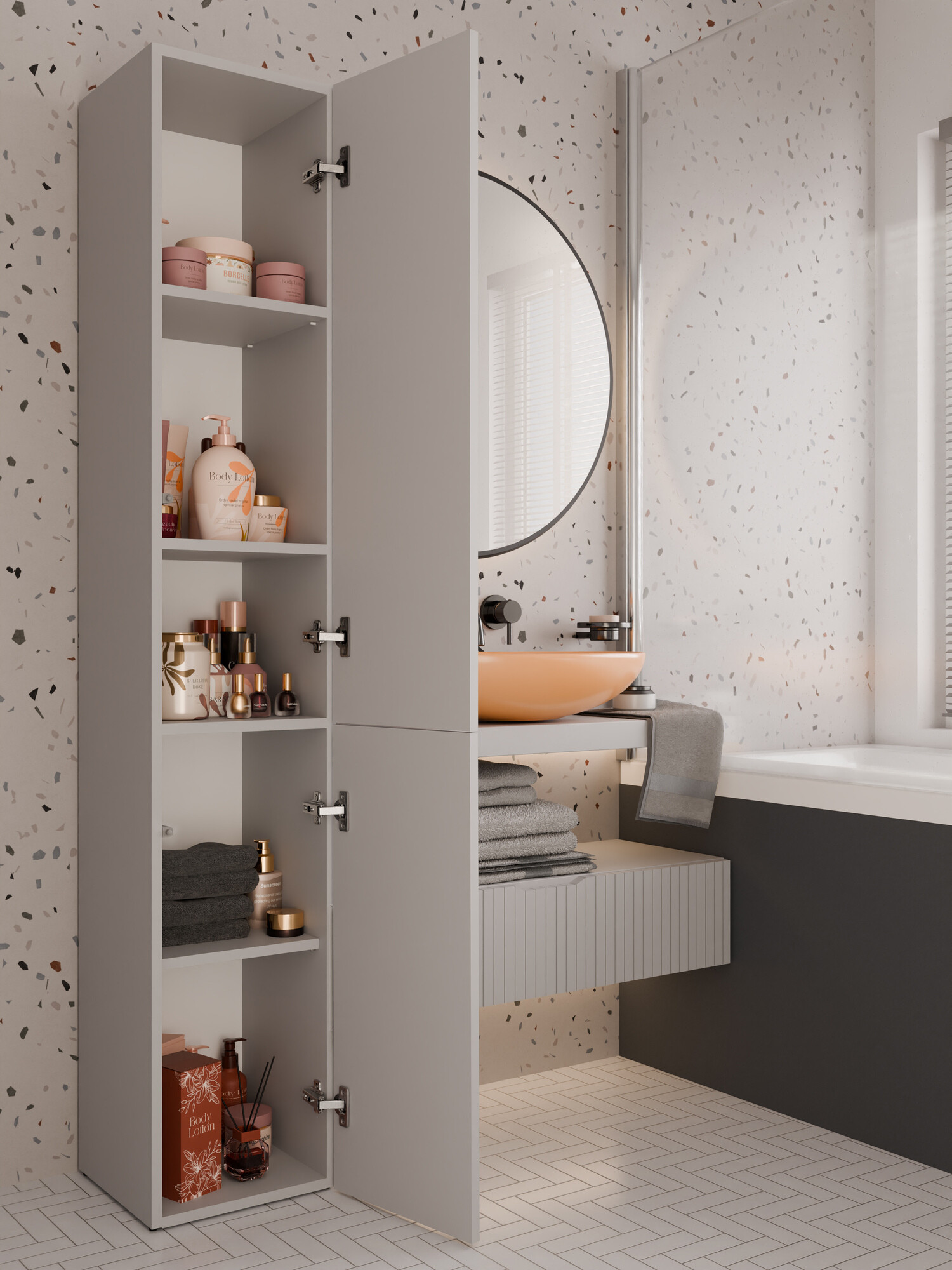 Staand badkamermeubel Nolmaru 110 (Kasjmier)