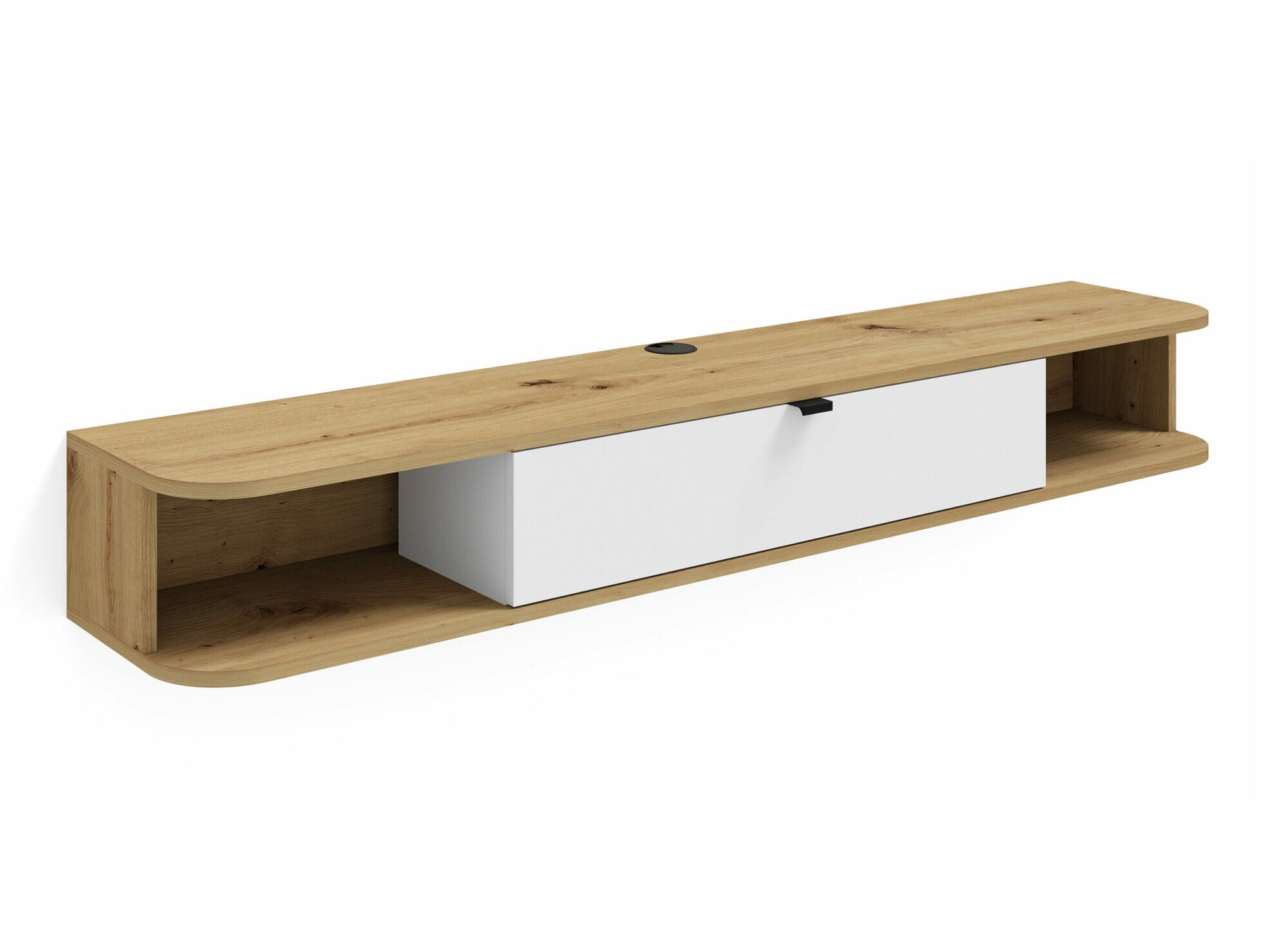 TV-meubel Buffalo 176 (Mat wit + Artisan eiken)