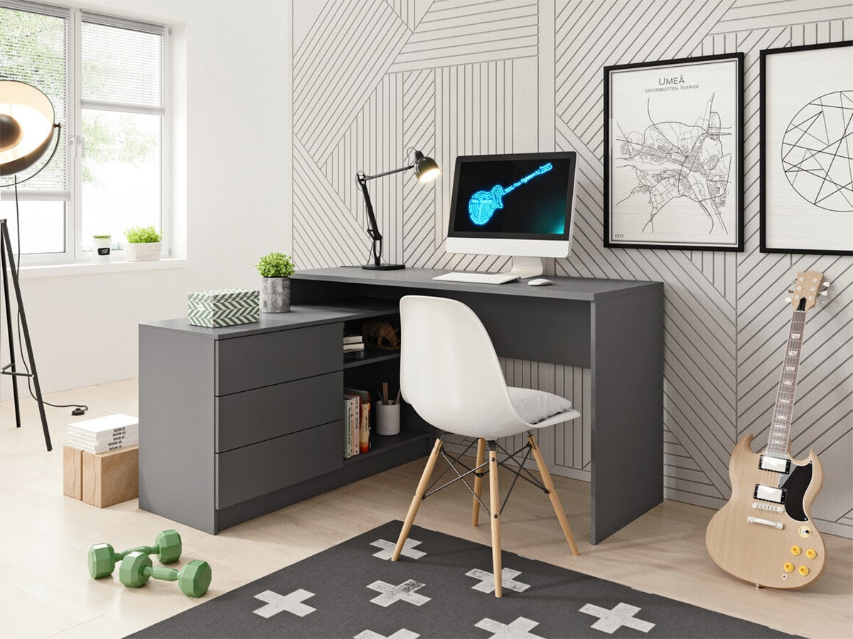 Hoekbureau Kingston 130 (Grafiet)